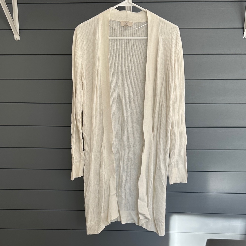 Loft Cream Open-Front Cardigan